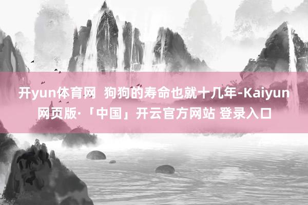 开yun体育网  狗狗的寿命也就十几年-Kaiyun网页版·「中国」开云官方网站 登录入口