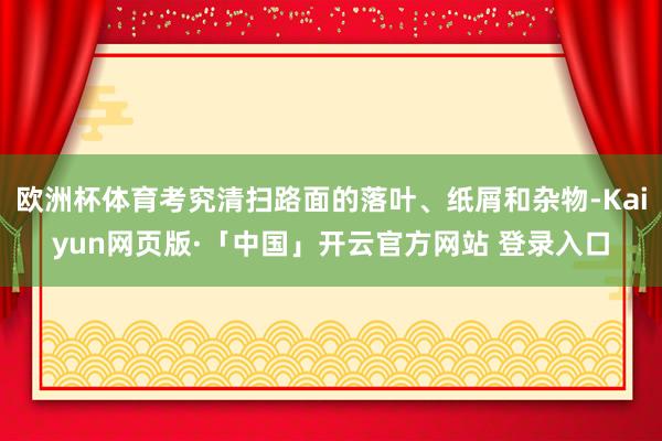 欧洲杯体育考究清扫路面的落叶、纸屑和杂物-Kaiyun网页版·「中国」开云官方网站 登录入口