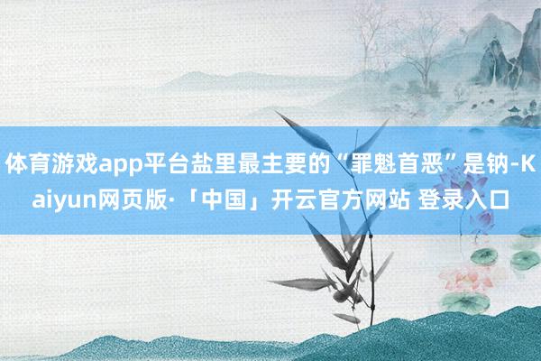 体育游戏app平台盐里最主要的“罪魁首恶”是钠-Kaiyun网页版·「中国」开云官方网站 登录入口