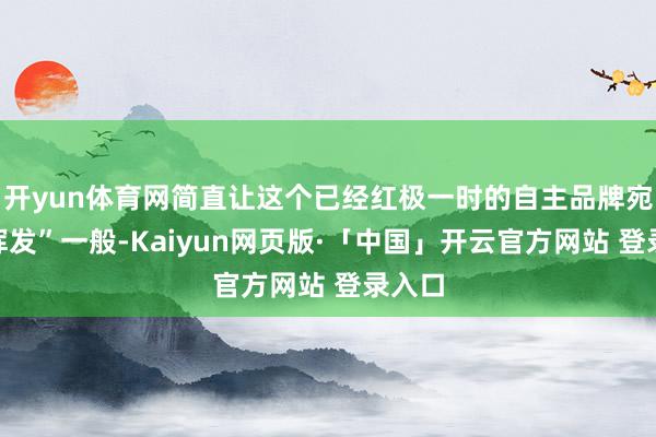 开yun体育网简直让这个已经红极一时的自主品牌宛如“挥发”一般-Kaiyun网页版·「中国」开云官方网站 登录入口