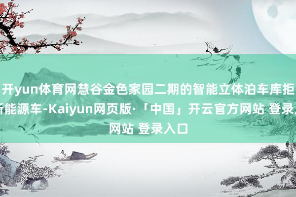 开yun体育网慧谷金色家园二期的智能立体泊车库拒停新能源车-Kaiyun网页版·「中国」开云官方网站 登录入口