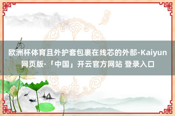 欧洲杯体育且外护套包裹在线芯的外部-Kaiyun网页版·「中国」开云官方网站 登录入口