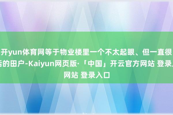 开yun体育网等于物业楼里一个不太起眼、但一直很听话的田户-Kaiyun网页版·「中国」开云官方网站 登录入口
