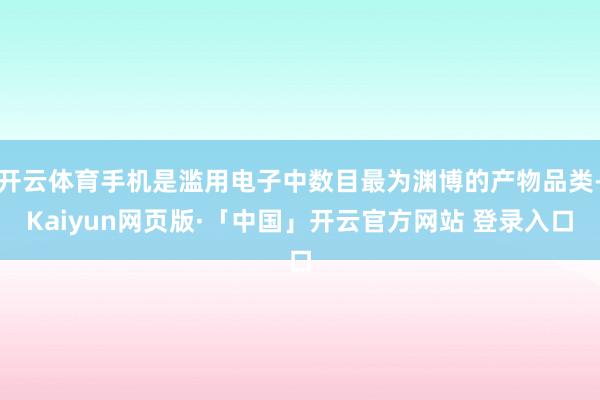 开云体育手机是滥用电子中数目最为渊博的产物品类-Kaiyun网页版·「中国」开云官方网站 登录入口