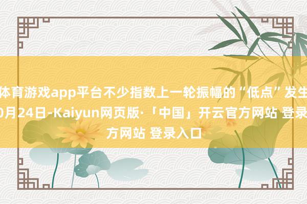 体育游戏app平台不少指数上一轮振幅的“低点”发生在10月24日-Kaiyun网页版·「中国」开云官方网站 登录入口