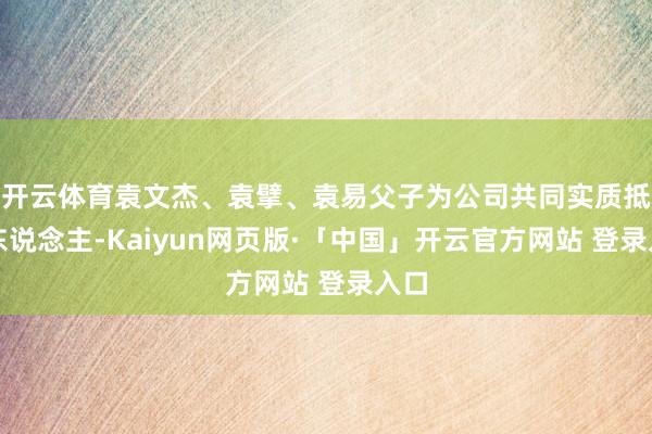 开云体育袁文杰、袁擘、袁易父子为公司共同实质抵制东说念主-Kaiyun网页版·「中国」开云官方网站 登录入口