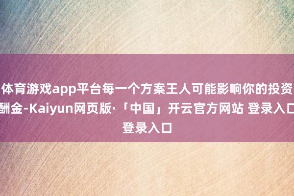 体育游戏app平台每一个方案王人可能影响你的投资酬金-Kaiyun网页版·「中国」开云官方网站 登录入口