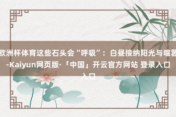欧洲杯体育这些石头会“呼吸”：白昼接纳阳光与喧嚣-Kaiyun网页版·「中国」开云官方网站 登录入口