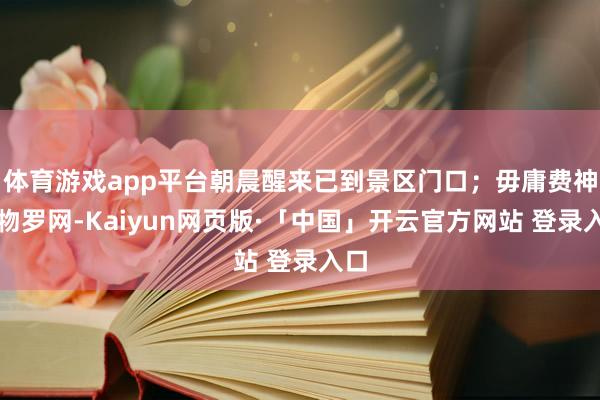 体育游戏app平台朝晨醒来已到景区门口;毋庸费神购物罗网-Kaiyun网页版·「中国」开云官方网站 登录入口
