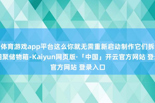 体育游戏app平台这么你就无需重新启动制作它们拆解并相聚储物箱-Kaiyun网页版·「中国」开云官方网站 登录入口
