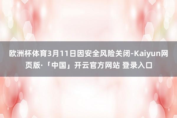 欧洲杯体育3月11日因安全风险关闭-Kaiyun网页版·「中国」开云官方网站 登录入口